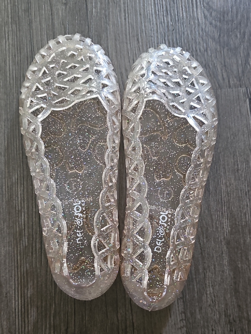 Clear Glitter Jelly Ballet Flats - Women
